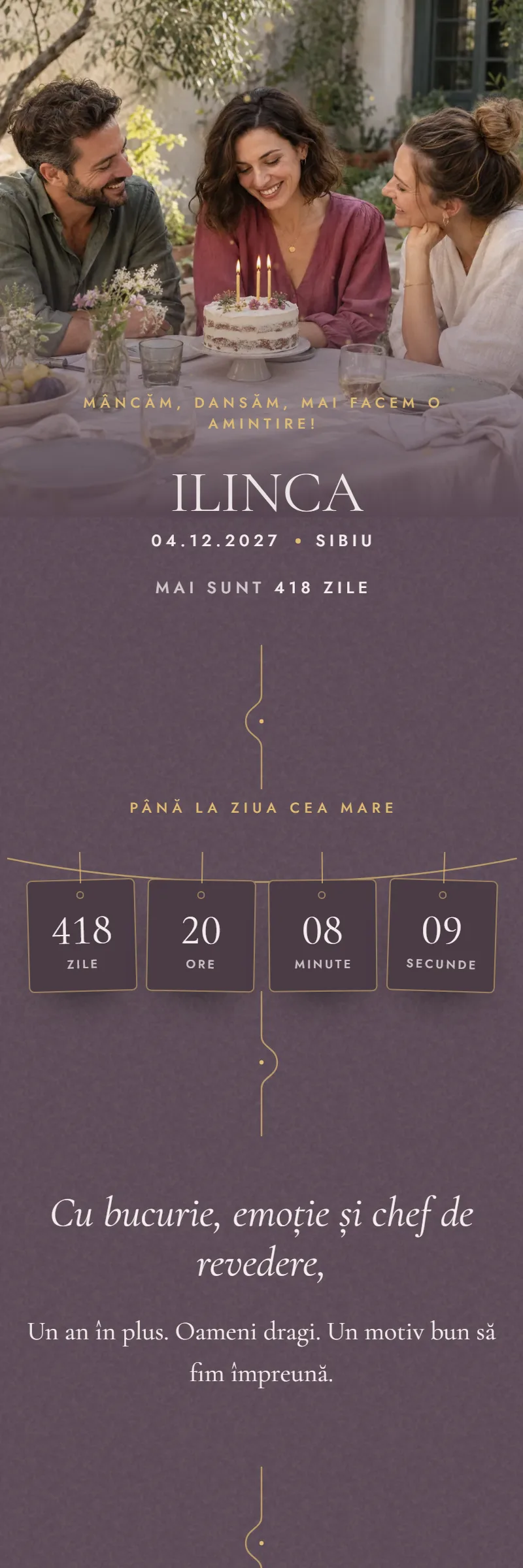 Invitație online de Aniversare importantă, modelul File de Poveste