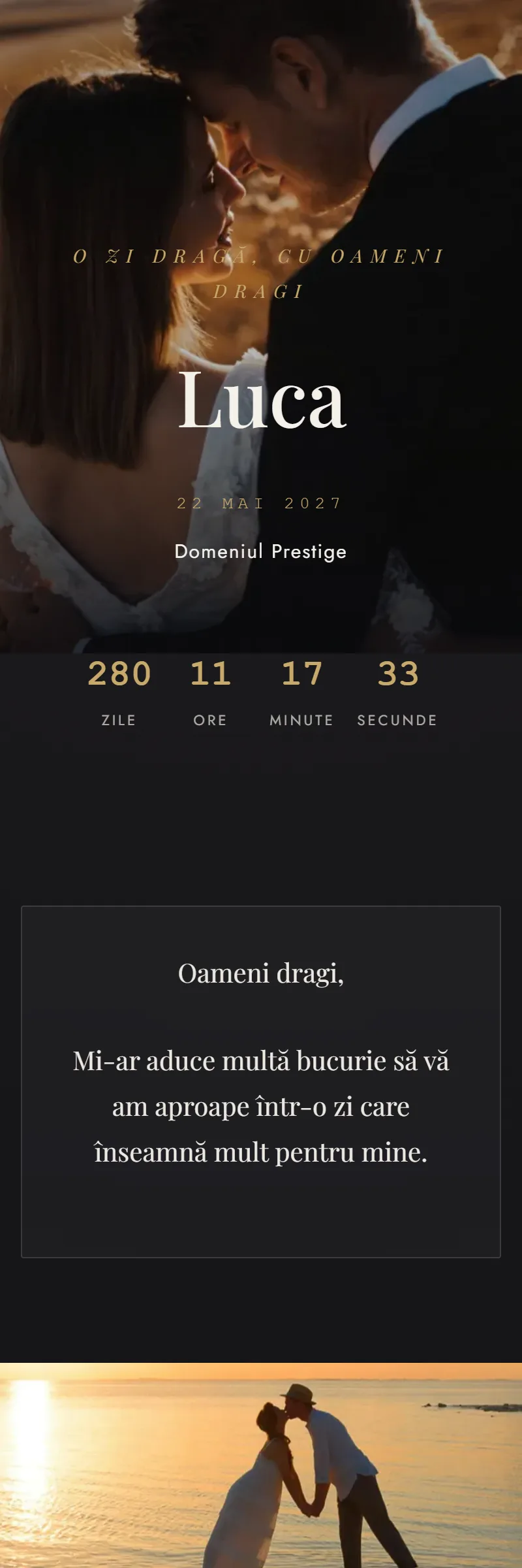 Invitație online de Aniversare, modelul Lumière