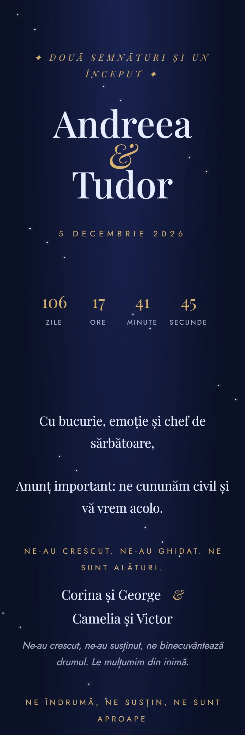 Invitație online de Cununie Civilă, modelul Celestă