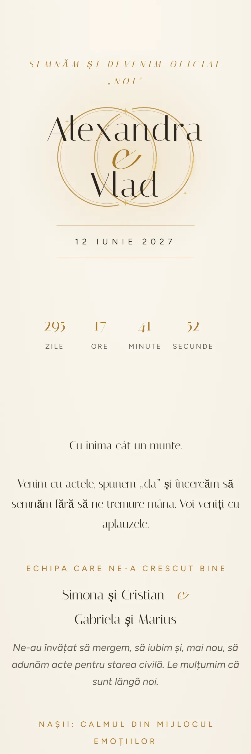 Invitație online de Cununie Civilă, modelul Legământ