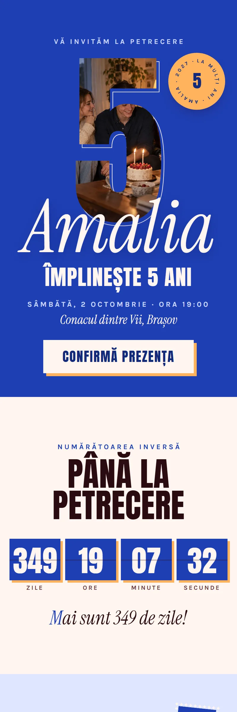 Invitație online de Aniversare pentru copii, modelul Tabela de Scor