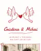 Invitație online de Nuntă, modelul Inimi de Cerneală