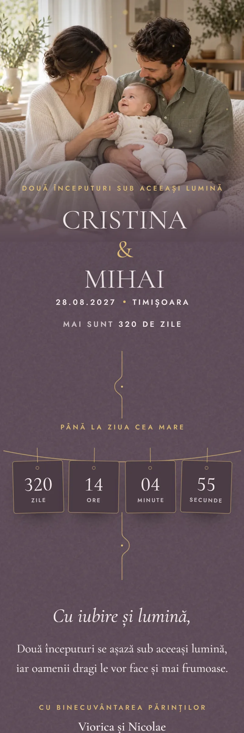 Invitație online de Nuntă & Botez, modelul File de Poveste