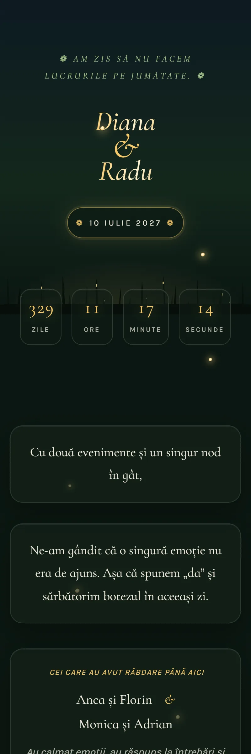 Invitație online de Nuntă & Botez, modelul Noaptea de Sânziene